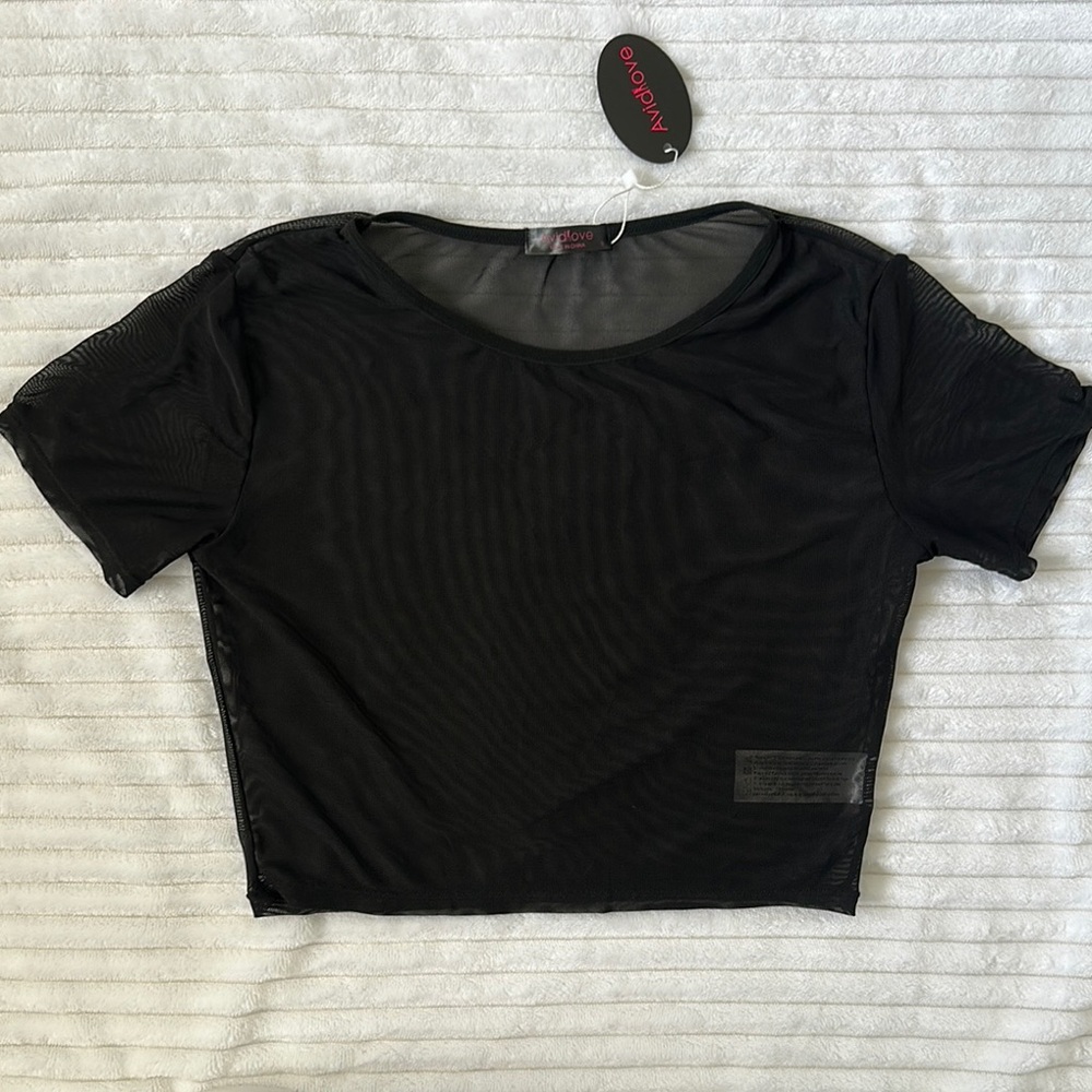 XOXO Black Crop Fitted Short Sleeve Tee